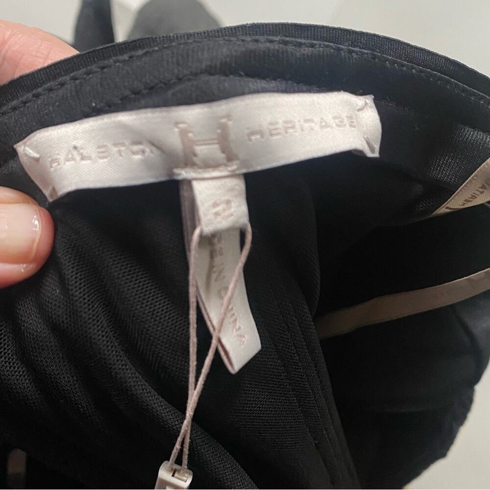 HALSTON HERITAGE NWT Strapless All Over Sequin Dress Bow Detail Matte Black Sz 2 - Picture 10 of 10